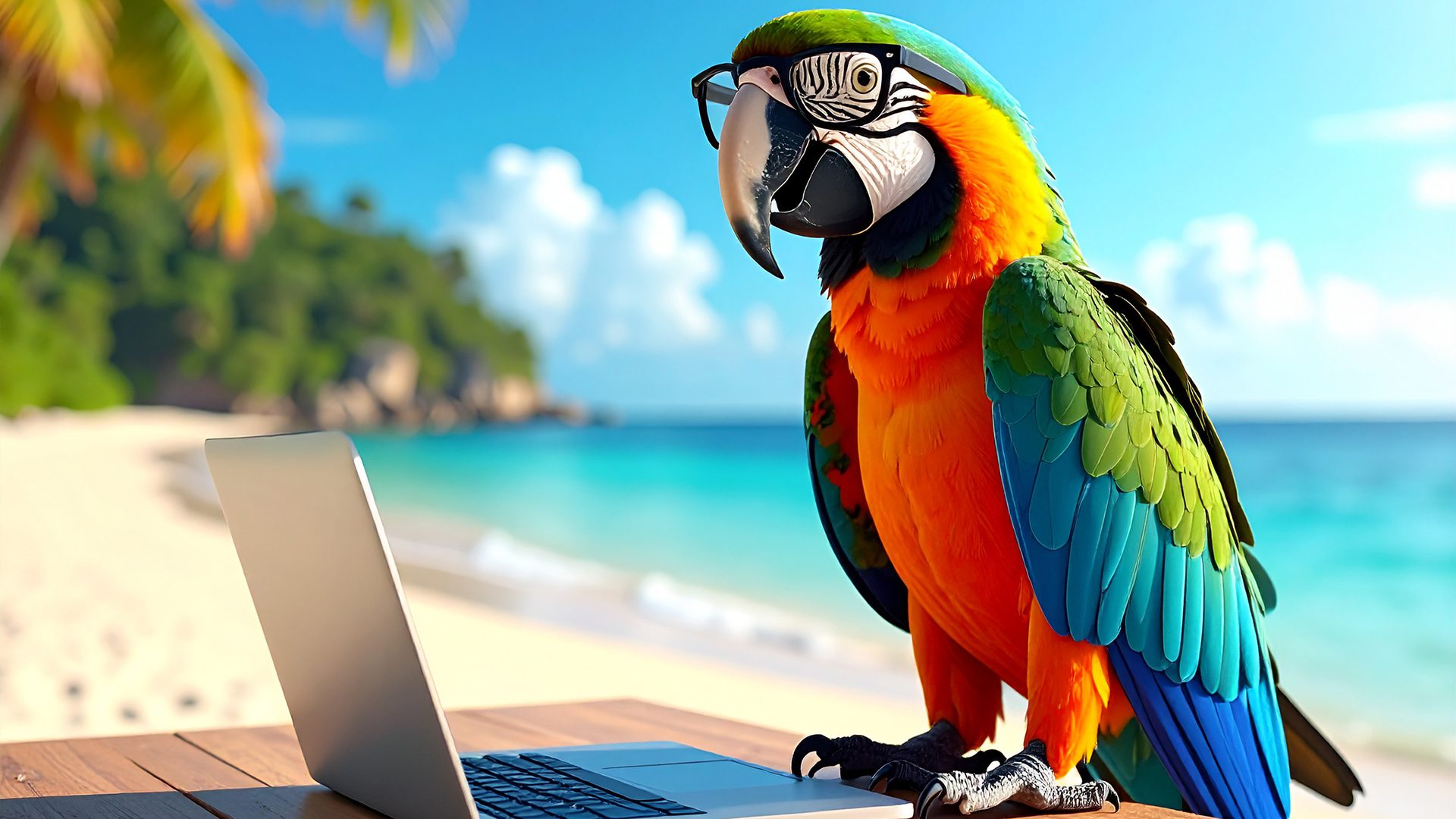 Parrot writing a blog entry