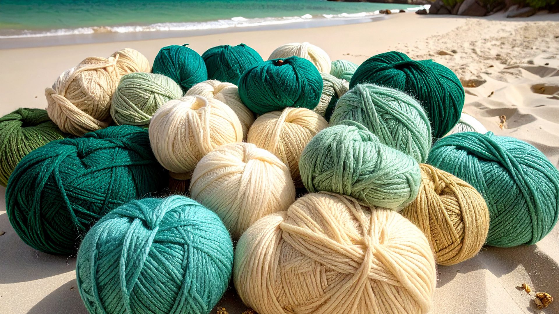 Beach full of yarn